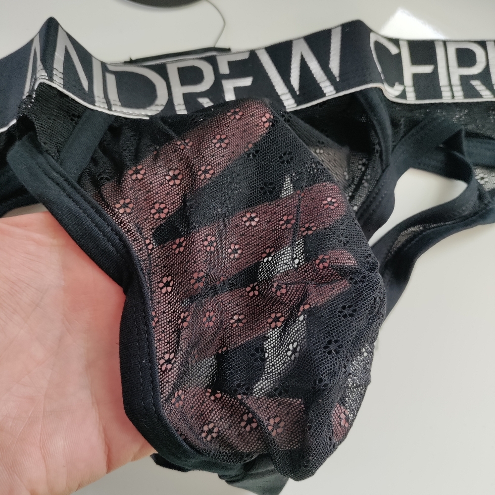 Andrew Christian thong jock black floral lace Underwear Medium Large XL NWT NEW - Picture 3 of 13